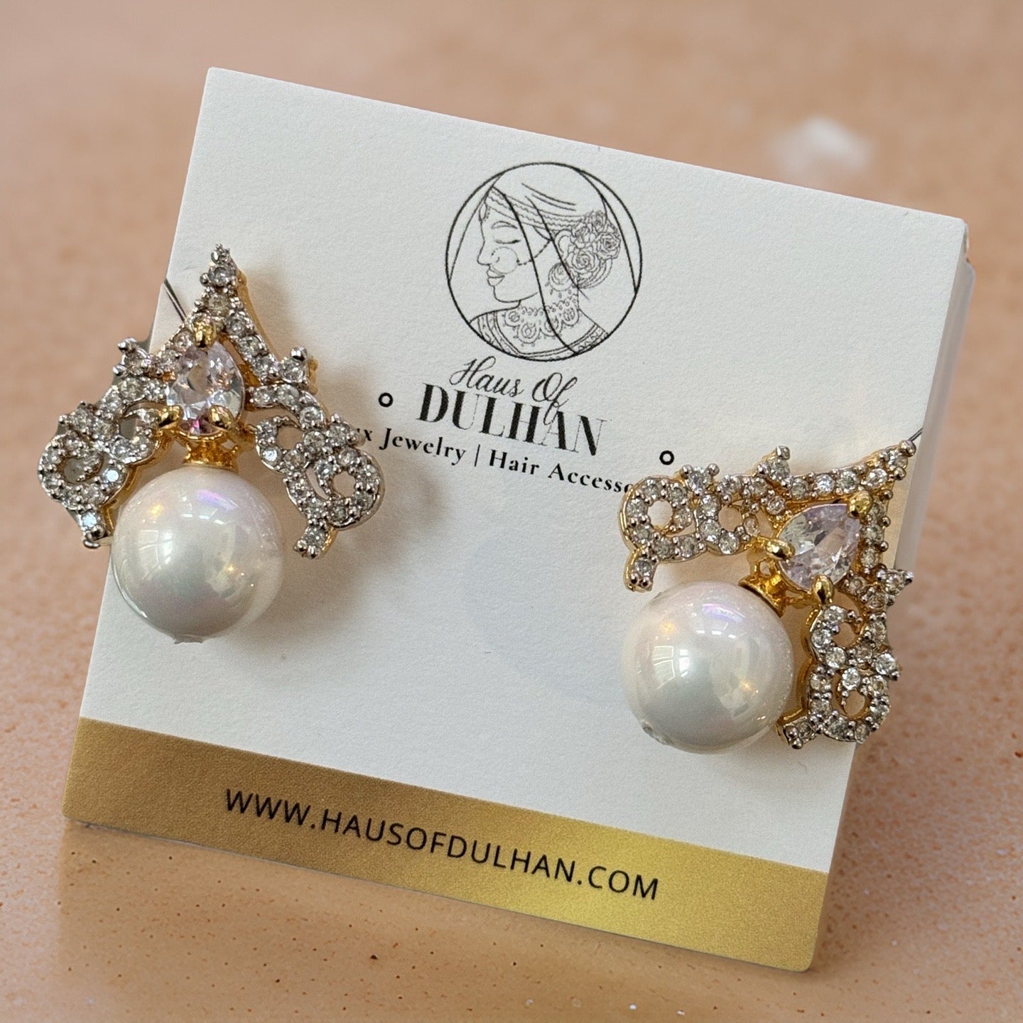 Farah Pearl & Diamonte Earrings