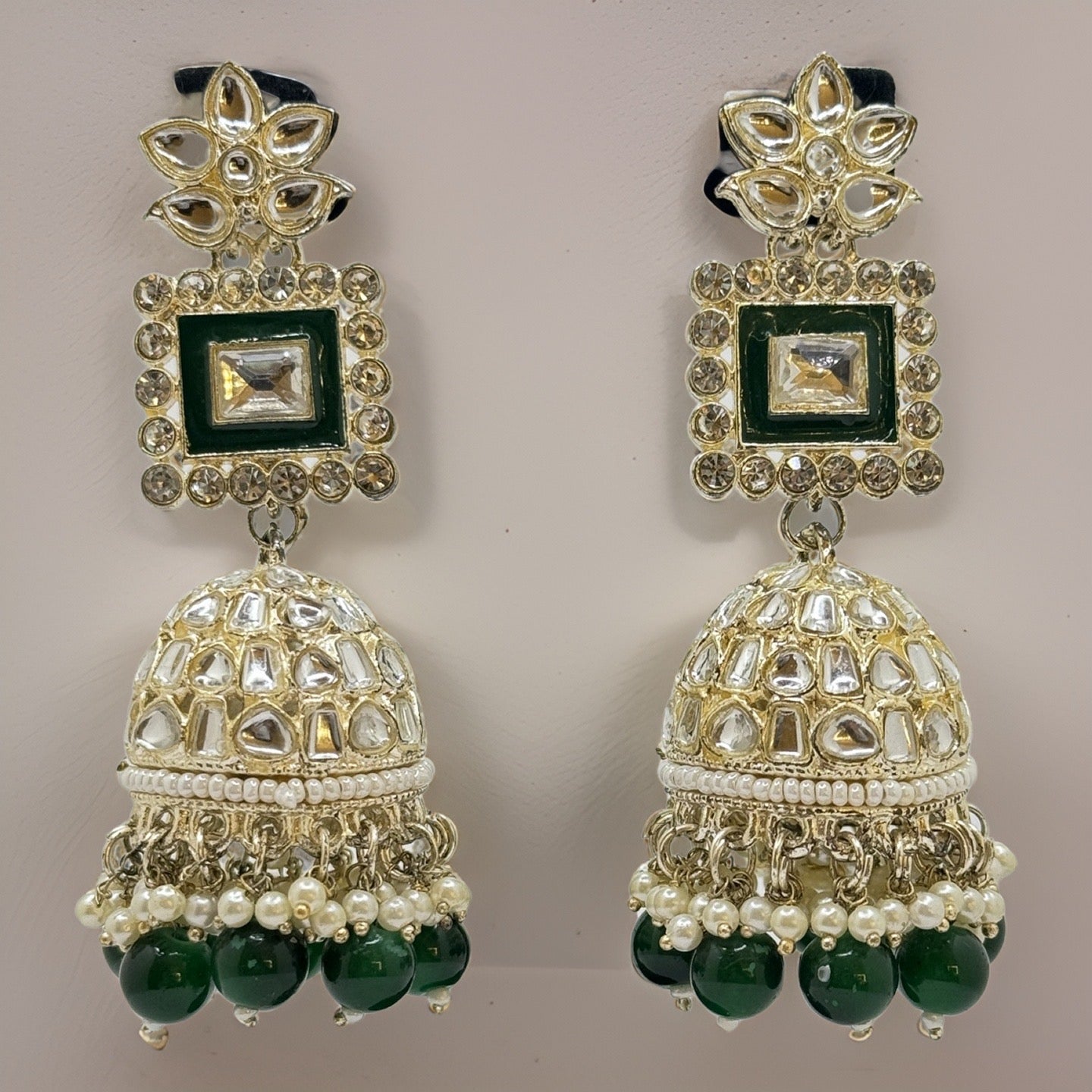 Sonam Bottle Green Jhumkas