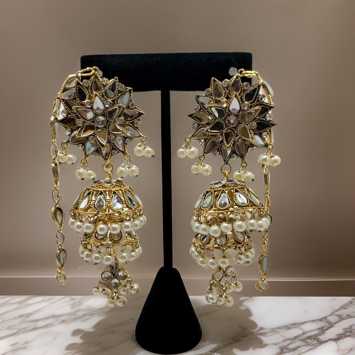 Chandni Jhumkas with Saharas