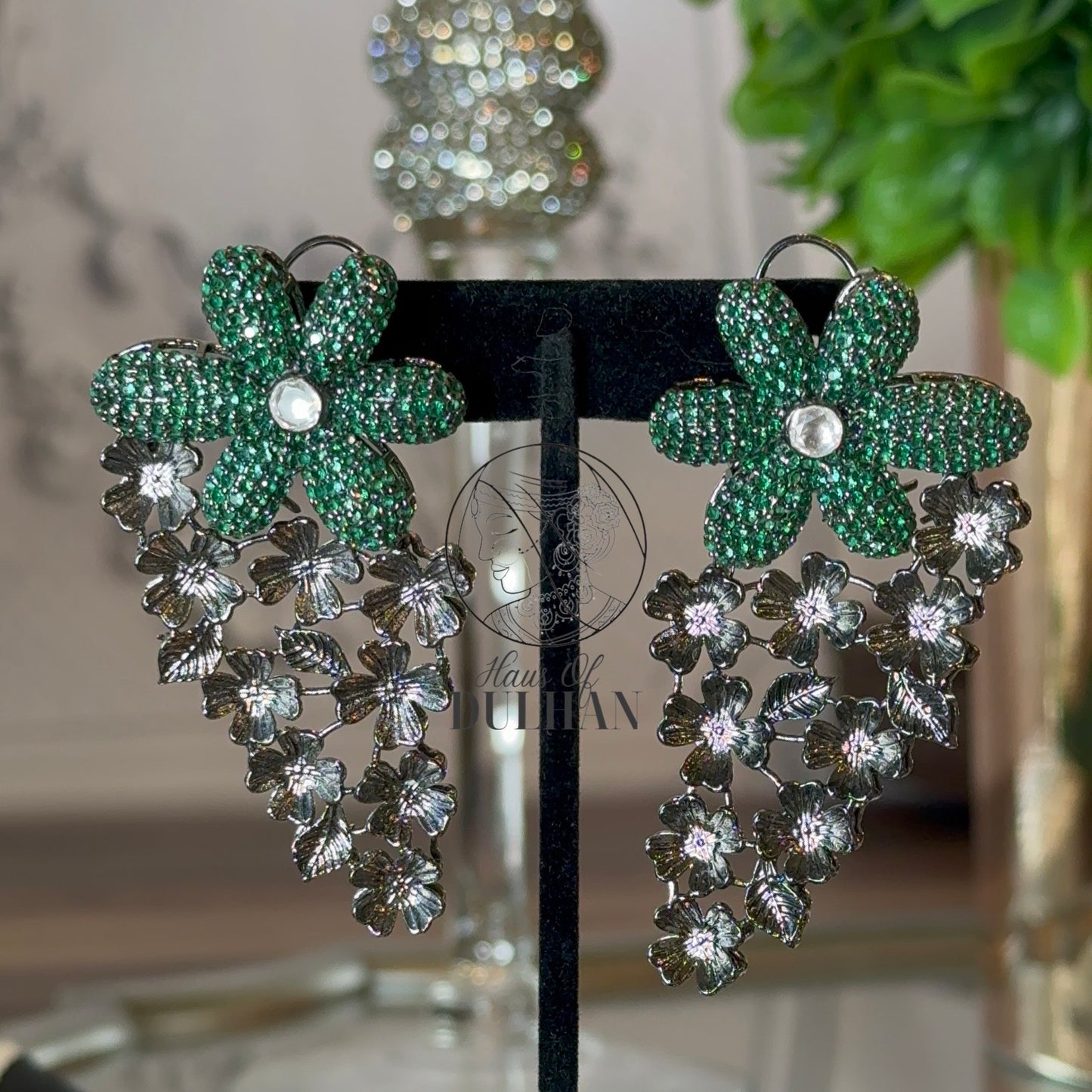 Maha Floral & Silver Earrings