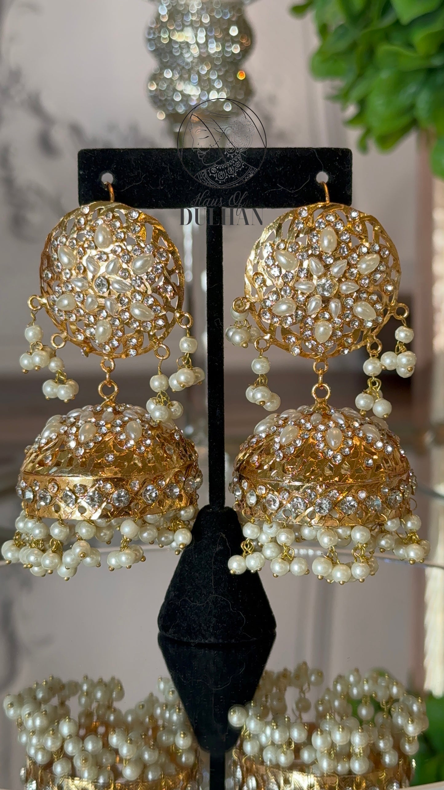 Sidrah Statement Jhumkas with Pearls