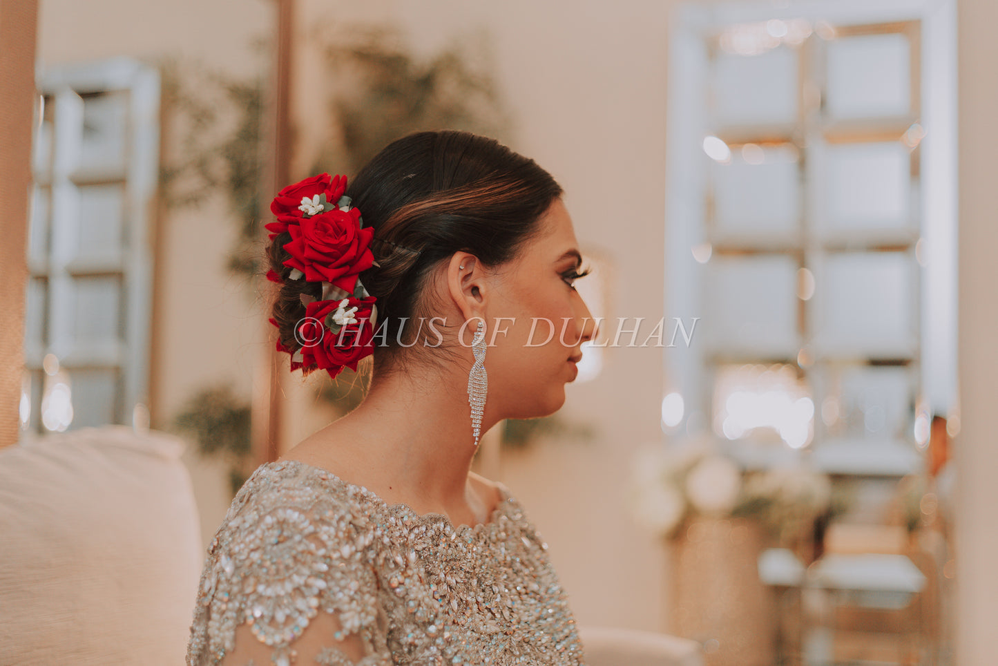 Firdous- Red rose wrap with string