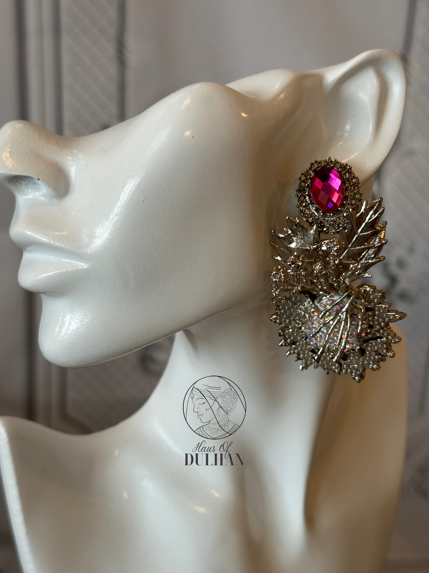 Riya Pink & Iridescent Crush Earrings
