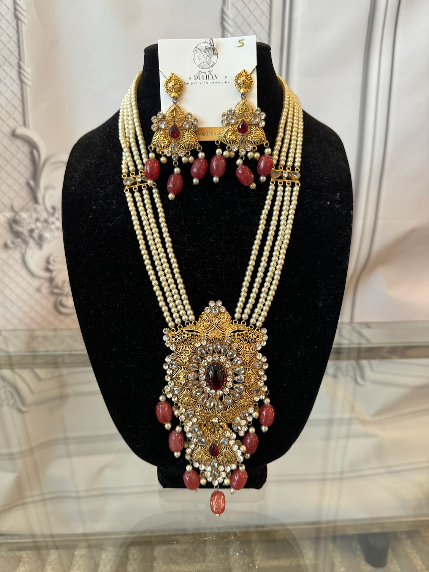 Heena Pearl and Gold Mala Set