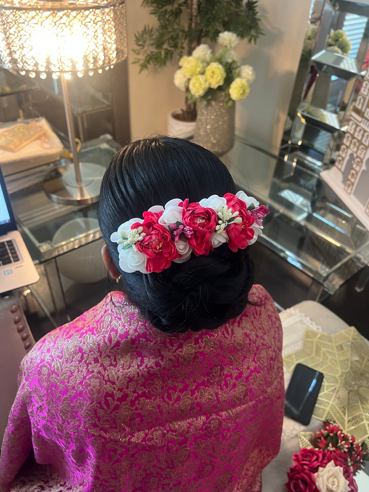 Pink and White Clip
